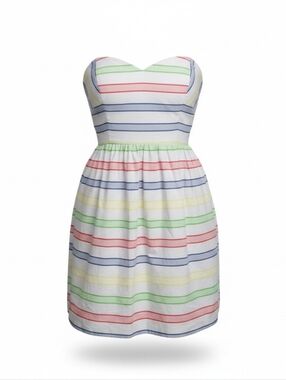 B‎ SMART | Strapless Rainbow Striped Plus Size Sweetheart Summer Sundress | 14